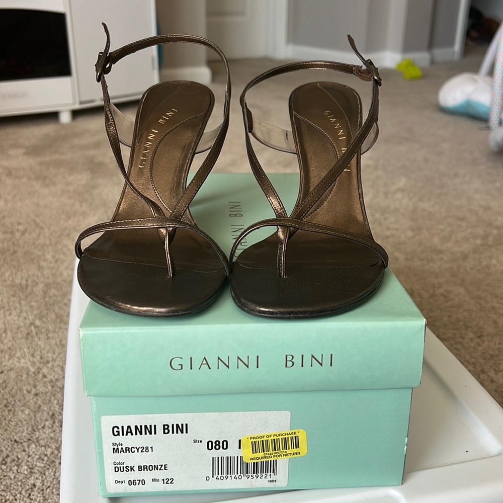Gianni Bini Dusk Bronze strappy heeled sandals